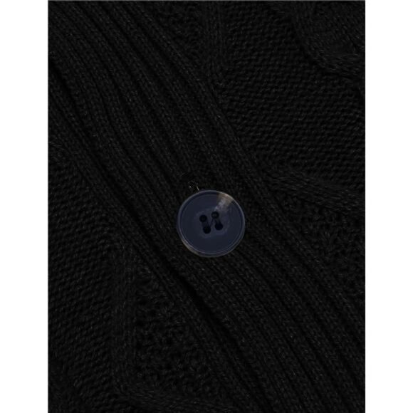 NEW Mens Shawl Collar Cardigan Sweater Slim Fit Button Down Cable Knitted - Picture 6 of 6